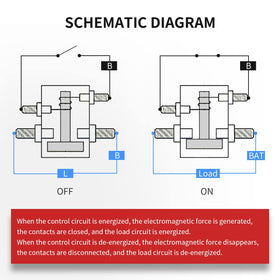 APIELE relay beside wiring diagram demonstrating correct hookup and safer operation