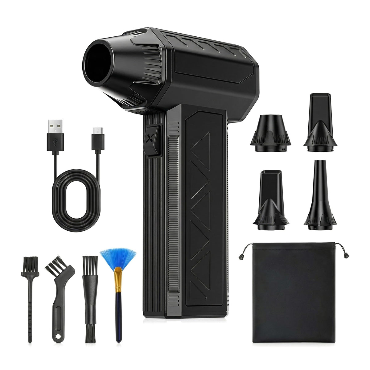 Aplaywater mini air blower front view showing compact design and ports for portability