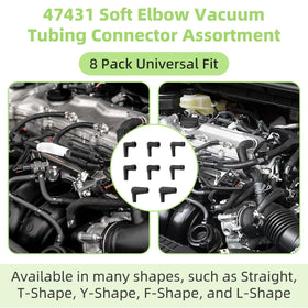 Apopip assorted elbows laid out showing included sizes for fitment