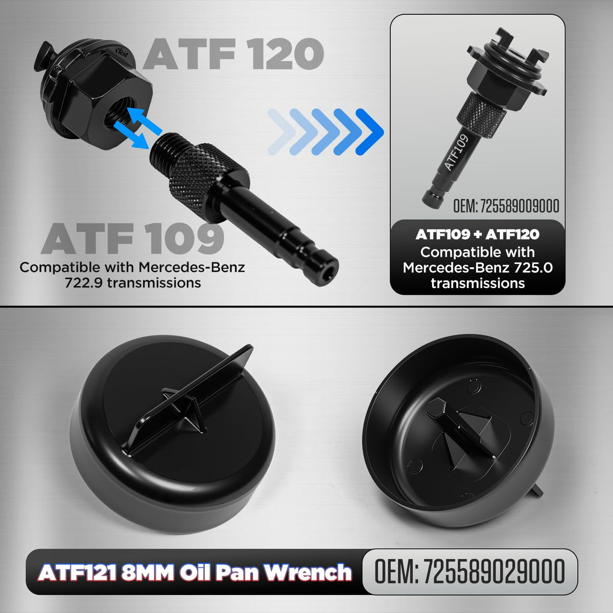 APOWFIX adapters seated in blow-molded case for secure organization