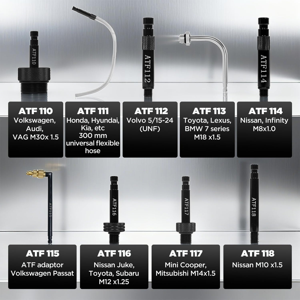 APOWFIX laser-engraved numbers on adapters for fast part identification