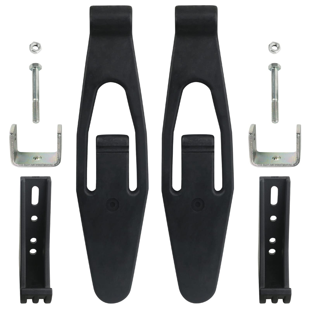 APPERFiT front view of hood strap kit showing all included parts for quick install