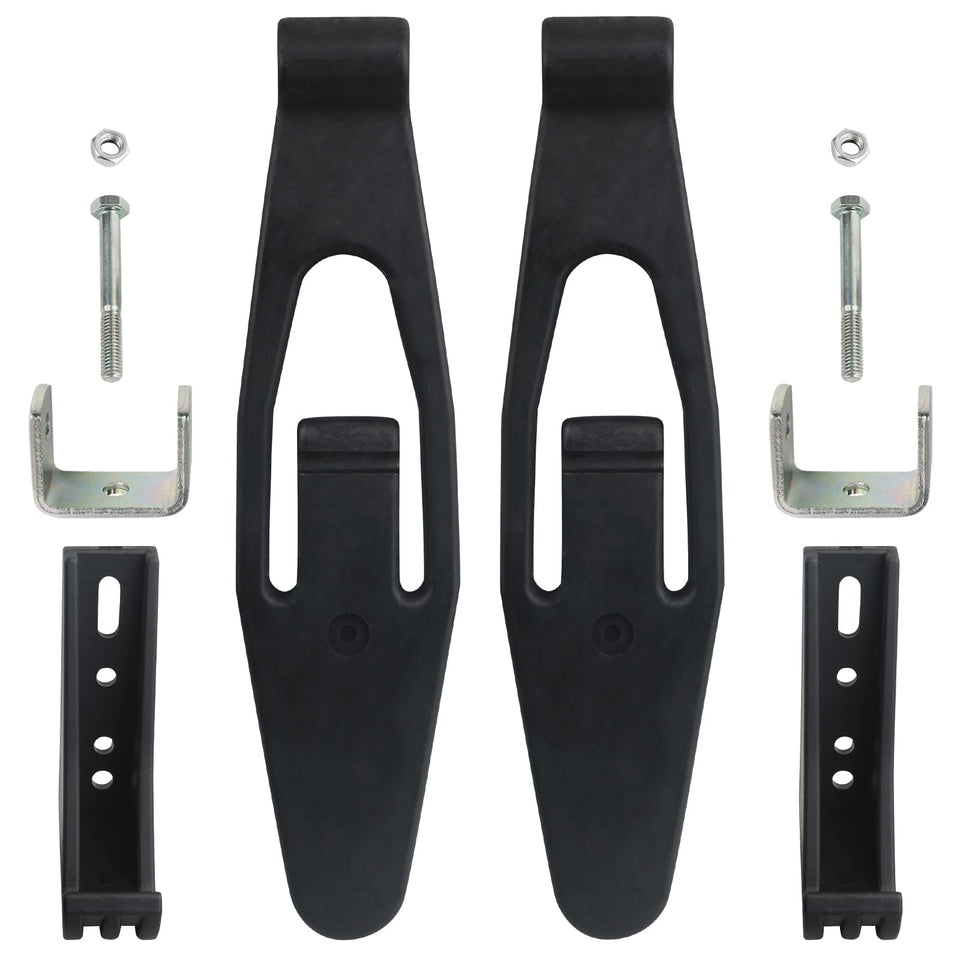 APPERFiT front view of hood strap kit showing all included parts for quick install