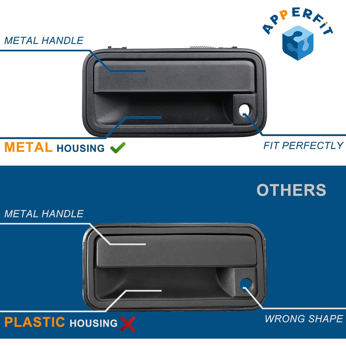 APPERFiT front passenger handle illustrating matching pair and reliability