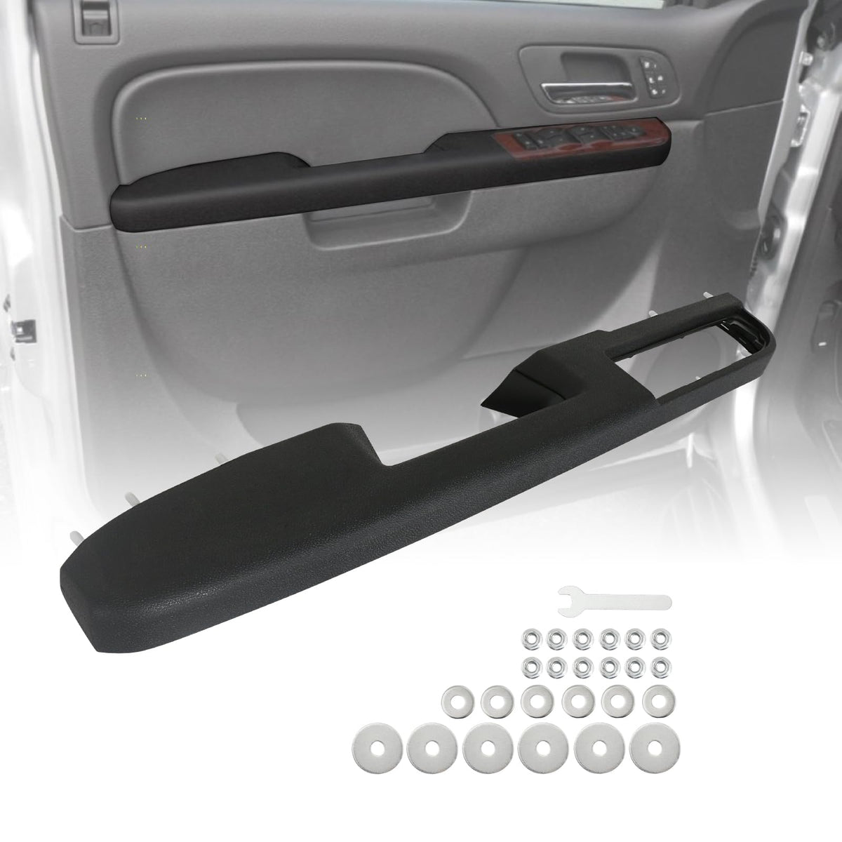 APPERFiT front view of driver door armrest handle showing clean replacement benefit