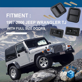APPERFiT exterior handle installed on a Jeep door demonstrating exact fit and restored operation