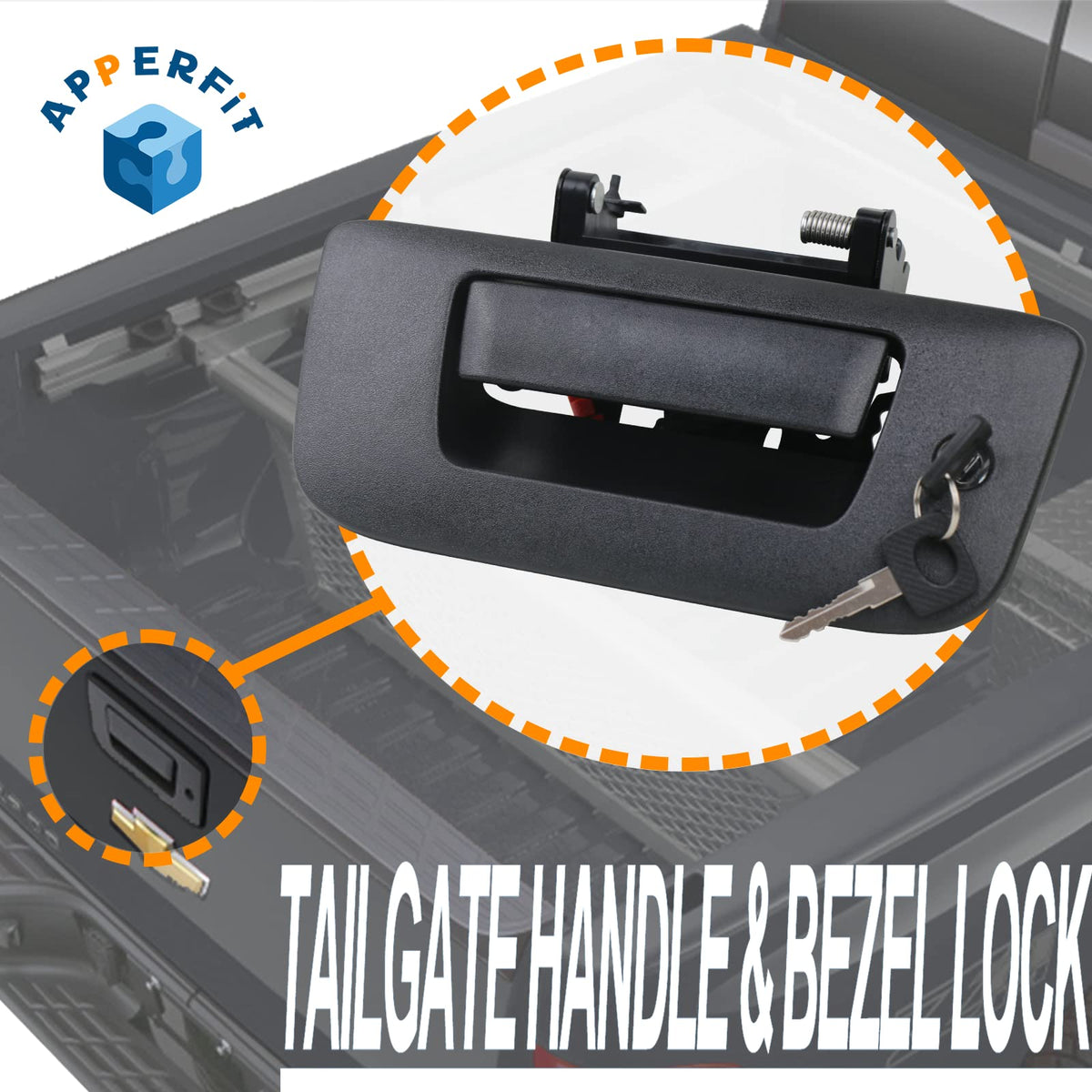 APPERFiT installed on Silverado tailgate demonstrating direct-fit replacement