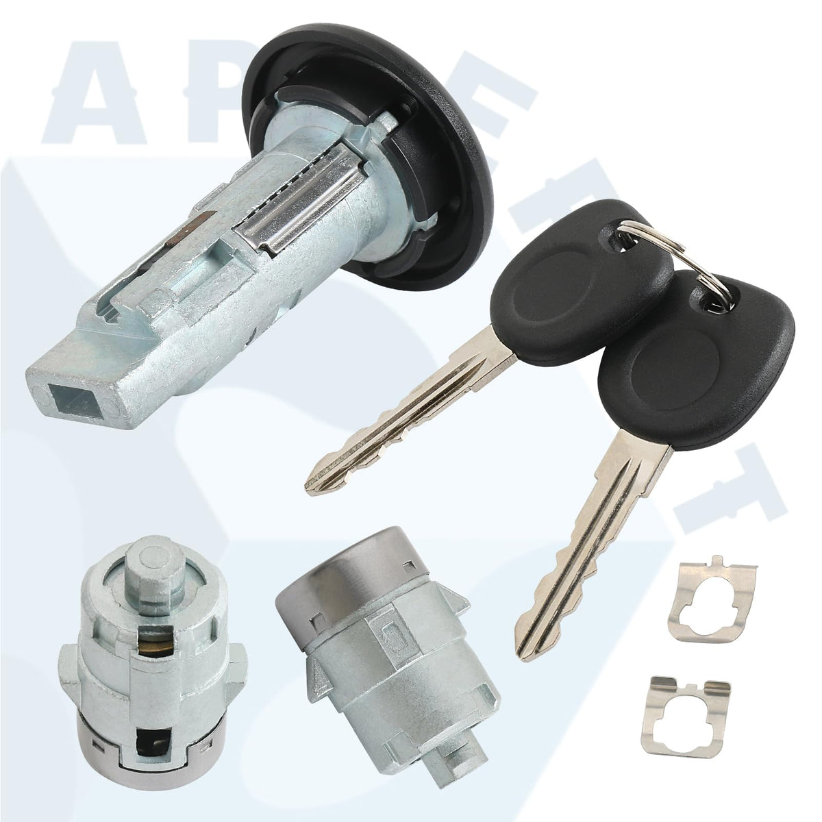 APPERFiT keys with cylinders on white background for quick identification