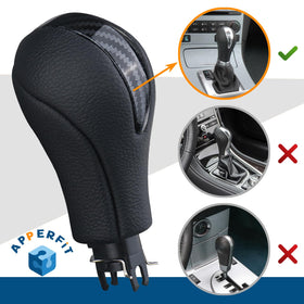 APPERFiT shift knob close-up showing texture and carbon pattern benefit: durable grip