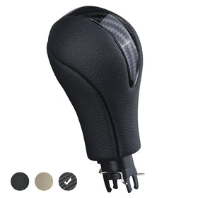 APPERFiT shift knob front view showing black and carbon fiber finish benefit: restored interior look