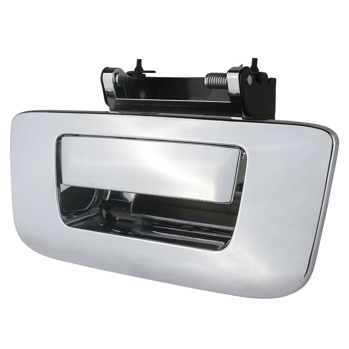 APPERFiT chrome tailgate handle front view showing clean fit and restored appearance