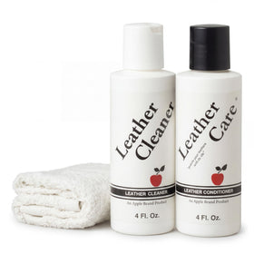 Apple Brand front packaging showing cleaner and conditioner kit benefits