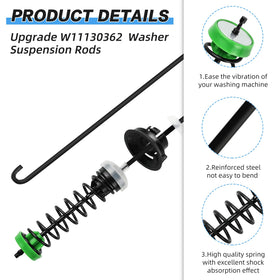 APPLIANCEMATES installed suspension rods inside washer demonstrating improved stability
