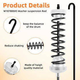APPLIANCEMATES rods installed inside washer tub demonstrating improved stability
