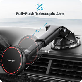APPS2Car telescopic arm extended showing adjustable reach for optimal viewing