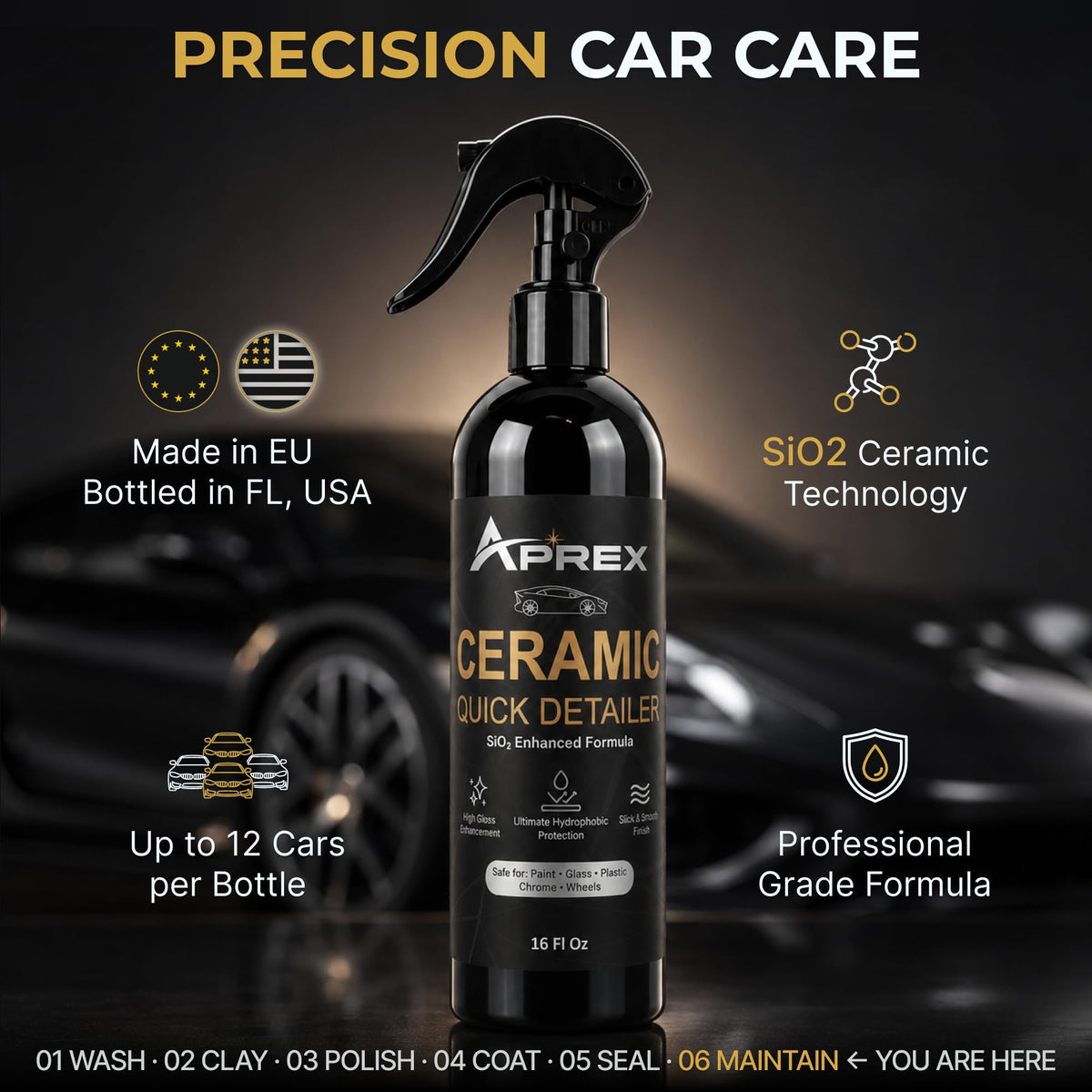 APREX used on wheel and trim showing safe multi-surface protection