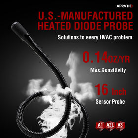 Aprvtio probe tip detail highlighting sensitive heated diode sensor for micro-detection