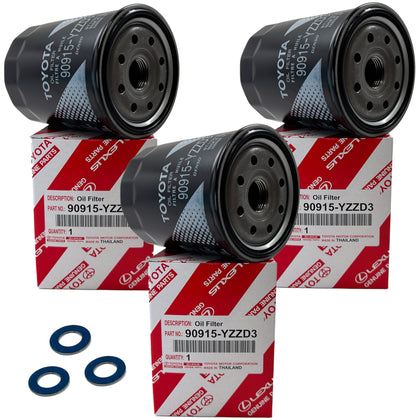 APSG genuine 90915-YZZD3 front packaging showing three filters and washers, reassuring OEM quality