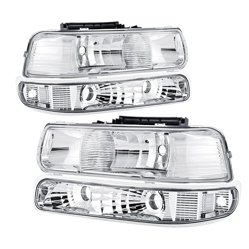 APSVE chrome front assembly showing clear lenses and chrome housing for improved appearance