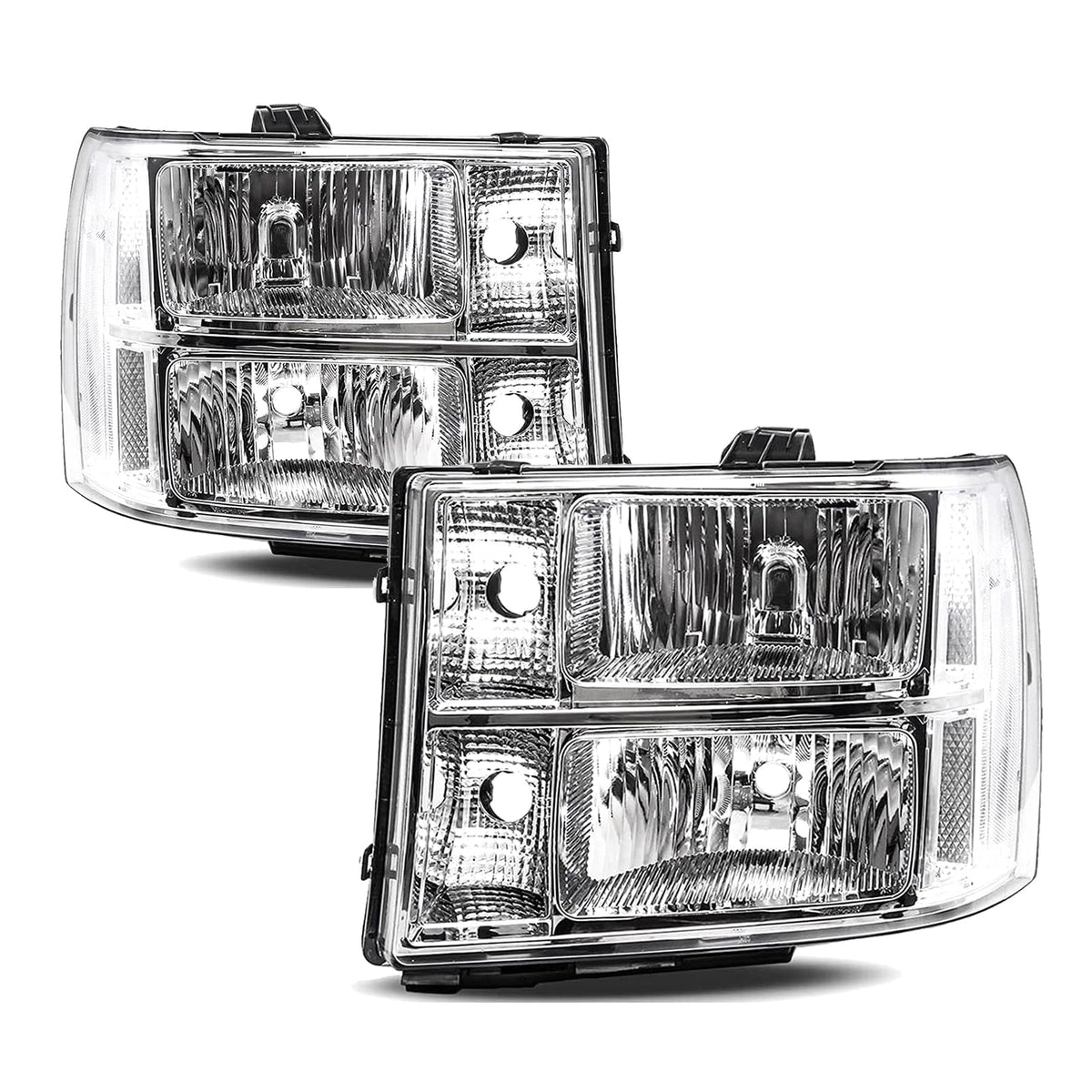 APSVE front view chrome headlight assembly showing modern look and improved visibility