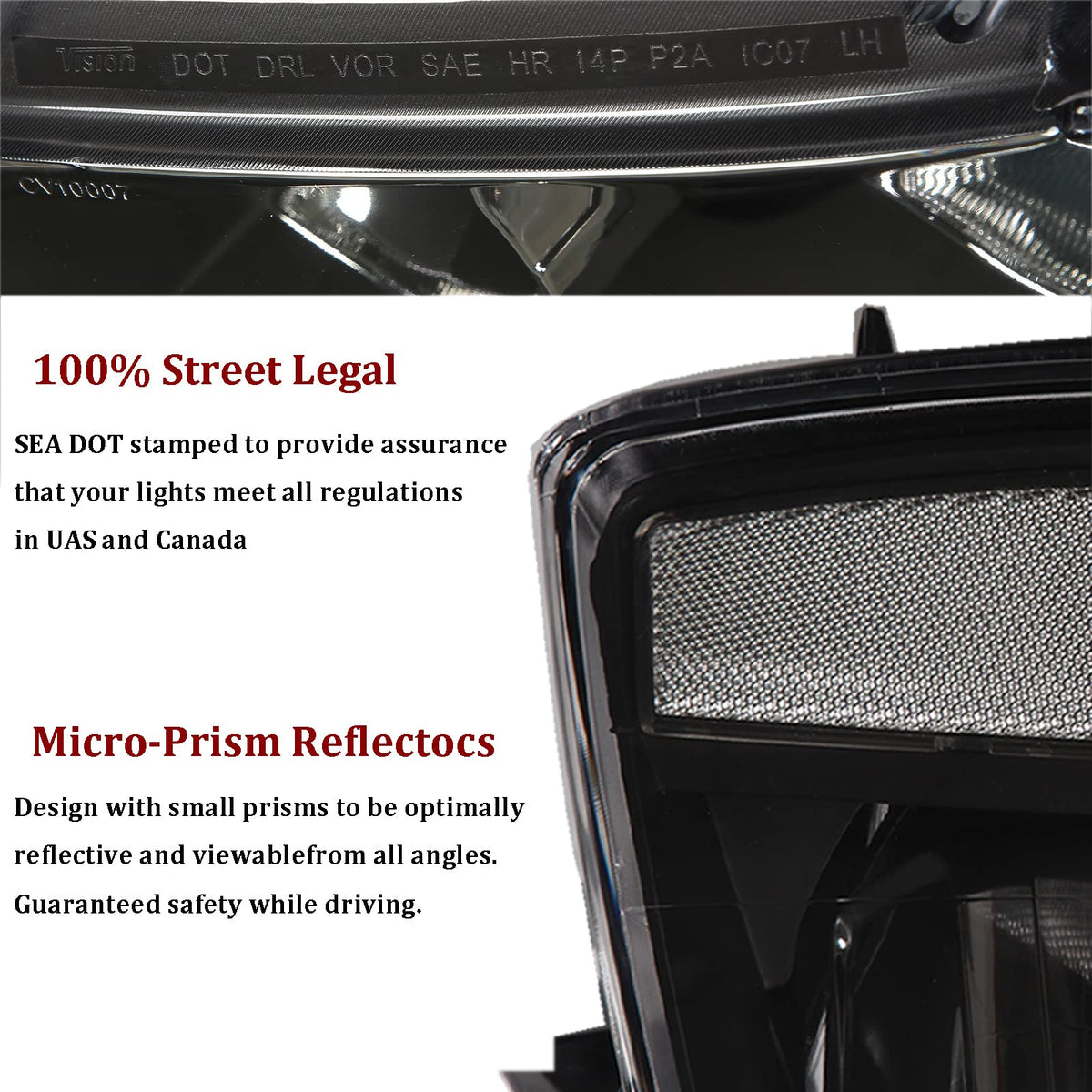 APSVE headlight pair in packaging protecting components during shipping