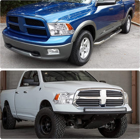 APSVE headlight installed on Dodge Ram showing improved front appearance and fitment