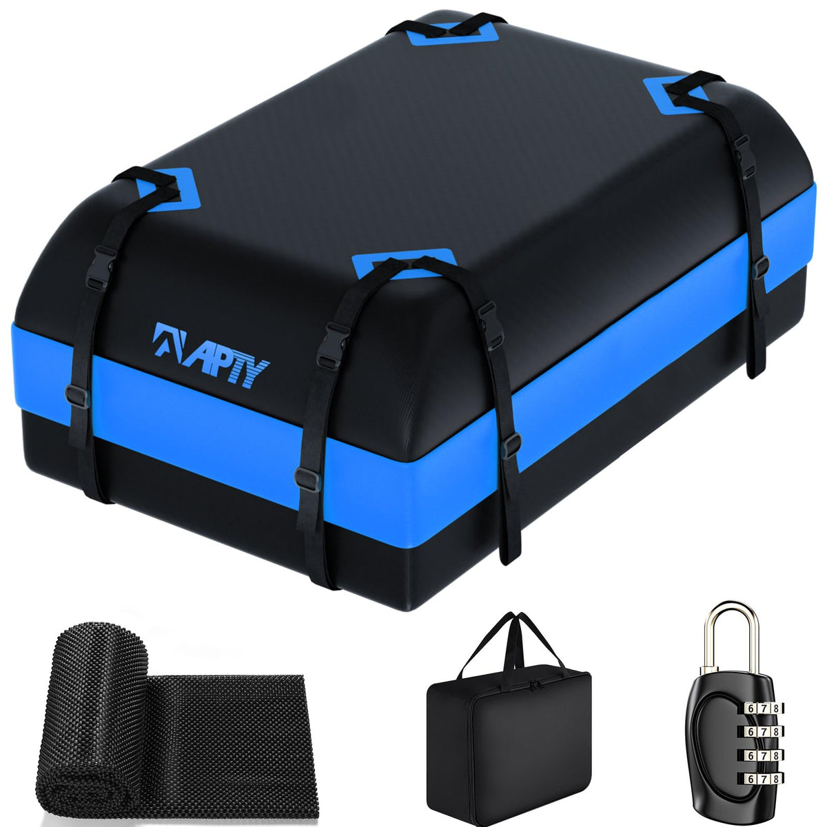 APTY front view of rooftop cargo bag showing full capacity and shape benefit