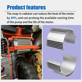 AQBB installed on a 4-inch motor demonstrating improved airflow and reduced temperature