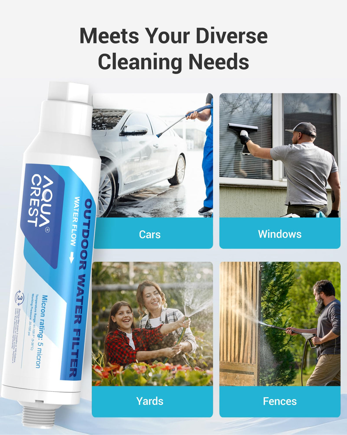 AQUA CREST in-use car wash spray reducing mineral spots on paint