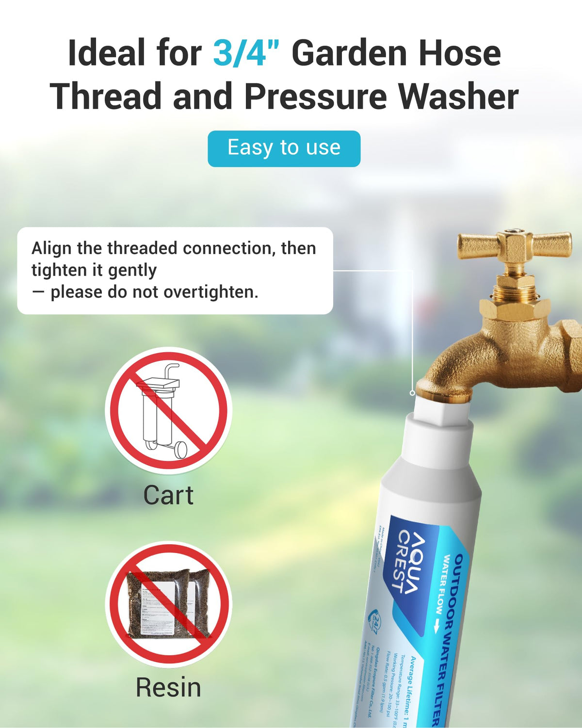 AQUA CREST attached to pressure washer for stronger filtered rinses