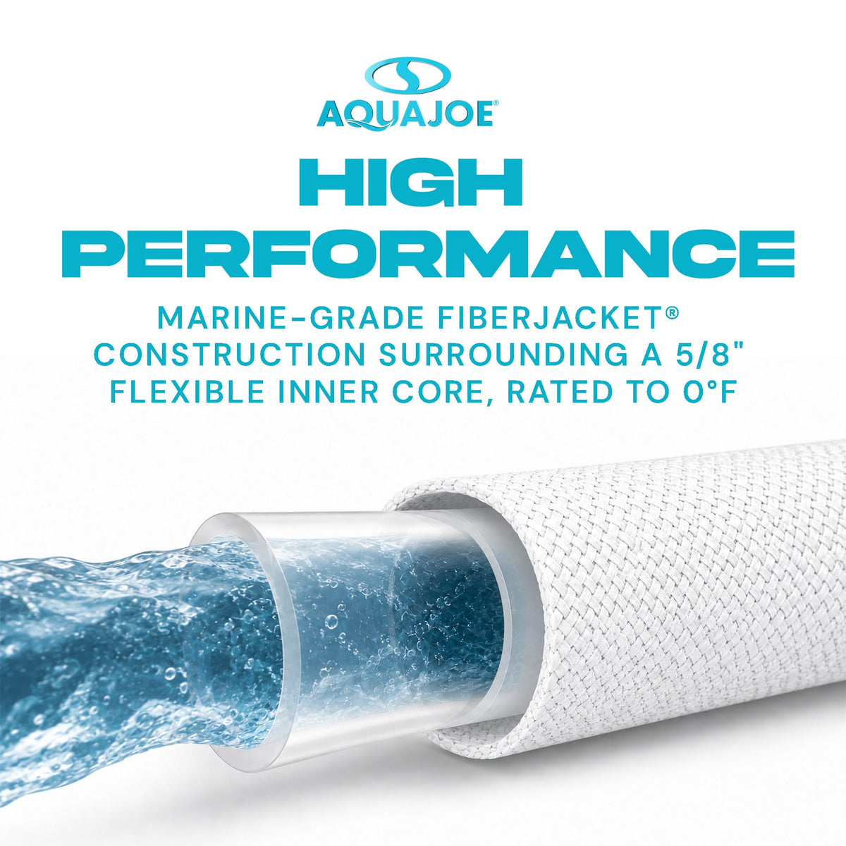 Aqua Joe hose bending in cold conditions to show flexibility durability