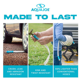 Aqua Joe threaded fitting connection demonstrating leak-resistant seal