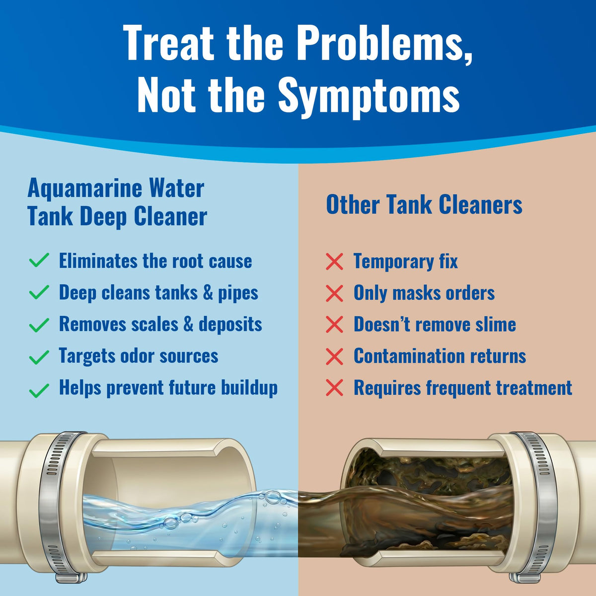 Aquamarine close-up label detail highlighting directions and safety benefits