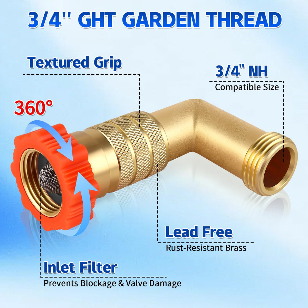 AquaNPT beside a garden hose to show scale and easy portable installation