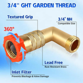 AquaNPT beside a garden hose to show scale and easy portable installation