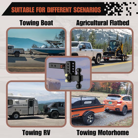 Aquilaplain hitch mounted on truck towing boat for confident road use