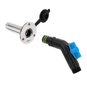 Aquor front flush-mount inlet showing neat exterior and secure fit benefit