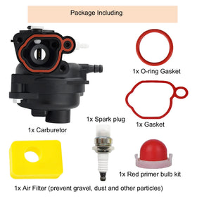 AQXMIOE carburetor kit installed on a lawnmower showing restored performance