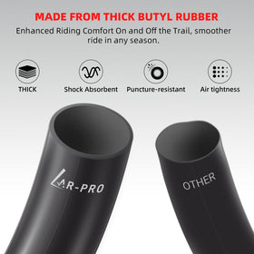 AR-PRO inner tube mounted on 14-inch rim showing correct fit