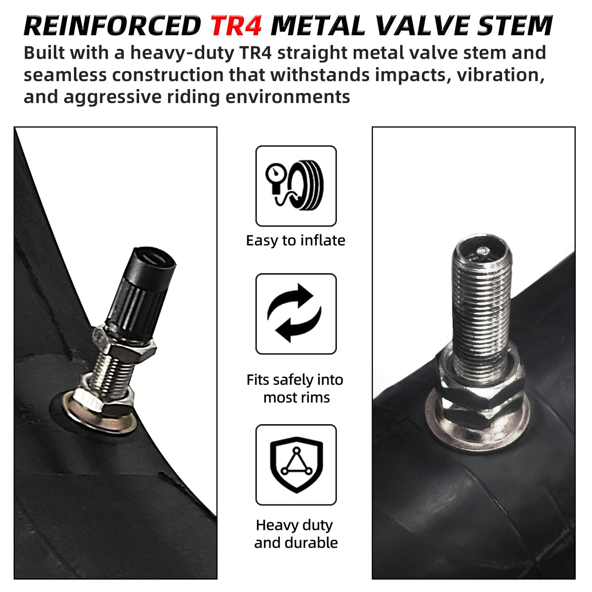 AR-PRO inner tube installed on a dirt bike wheel showcasing reliable fit