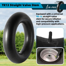 AR-PRO tube installed on lawn mower wheel demonstrating reliable fit