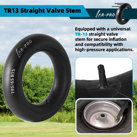 AR-PRO inner tube installed in lawn tractor tire demonstrating reliable in-use performance