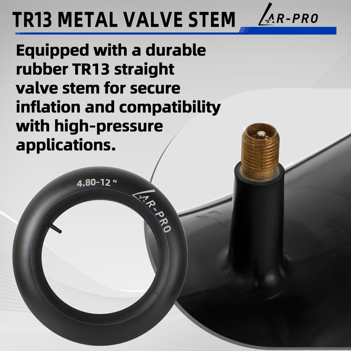 AR-PRO inner tube installed on lawn tractor tire for reliable air retention