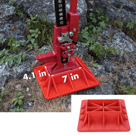 AR-PRO jack mounted on base in muddy terrain offering stable lifting support