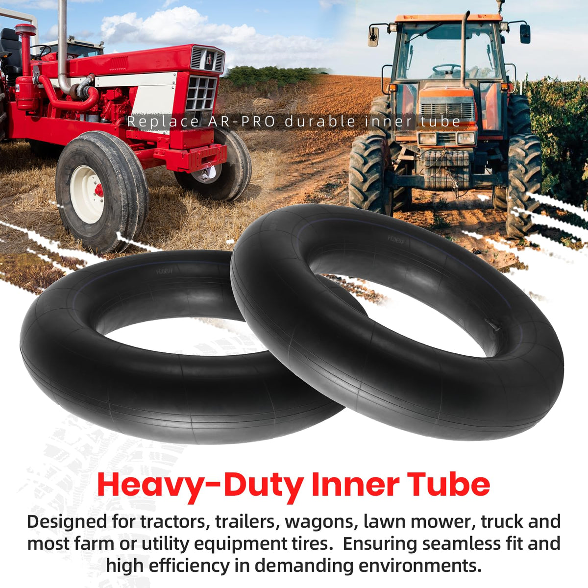 AR-PRO technician changing inner tube on farm trailer illustrating quick repair