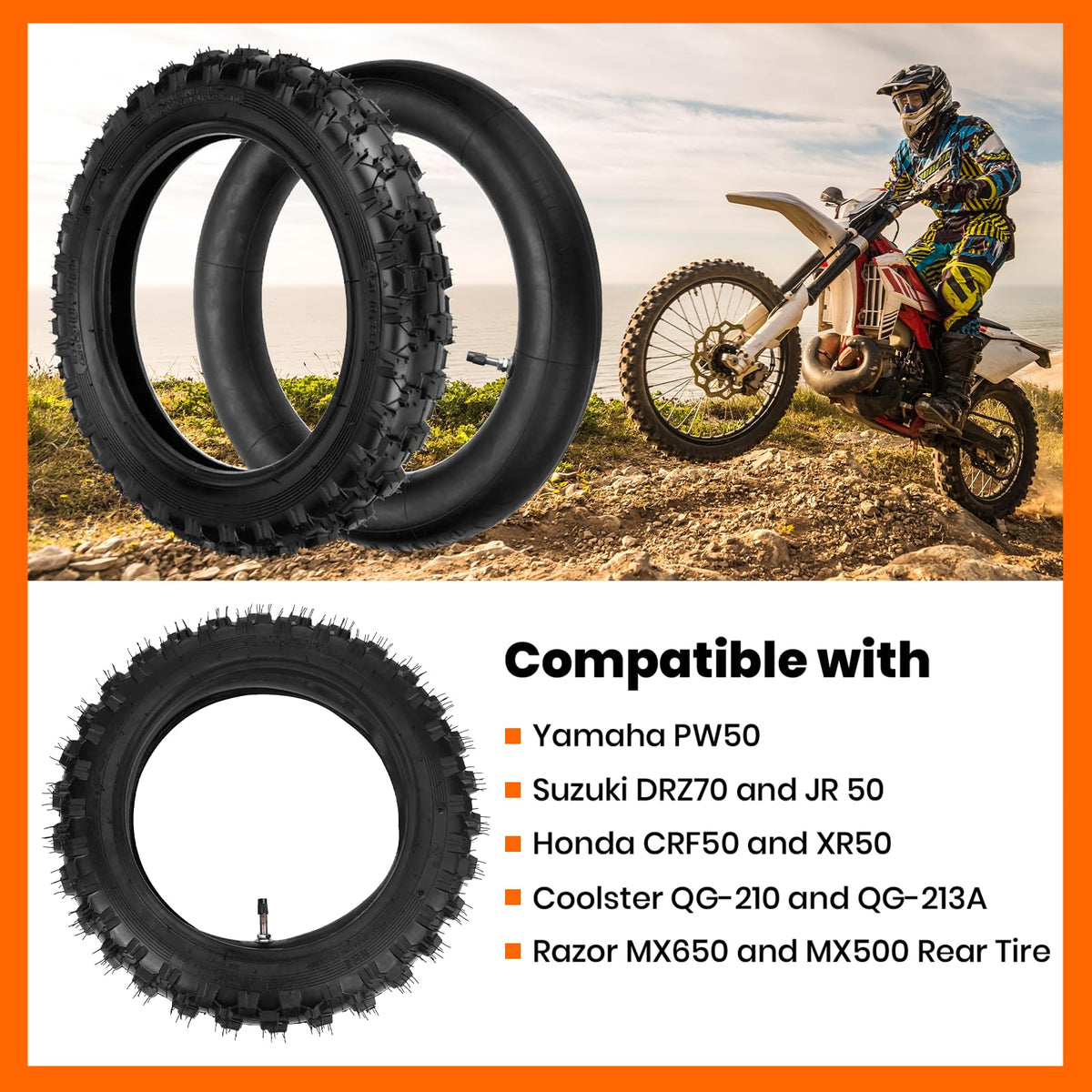 AR-PRO tire mounted on a 10-inch rim to illustrate correct fit and installation ease