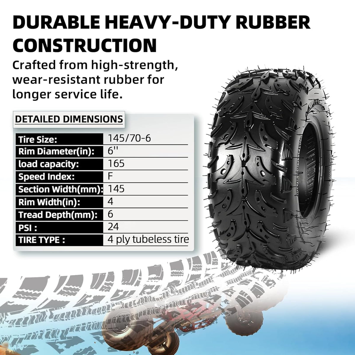AR-PRO sidewall detail showing 4PR construction for increased durability