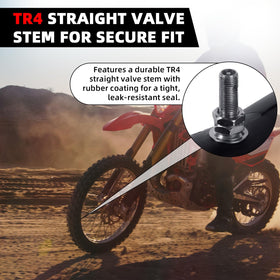 AR-PRO tube next to tape measure showing size compatibility with 3.25/3.50-16 and metric tire options