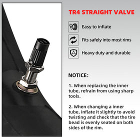 AR-PRO tube next to 70/100-19 tire showing compatible size and scale