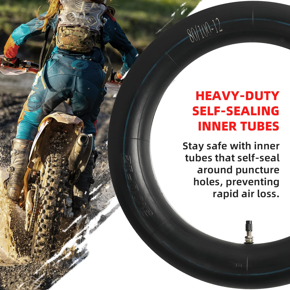 AR-PRO spare tube in gear bag illustrating convenient trail-side backup
